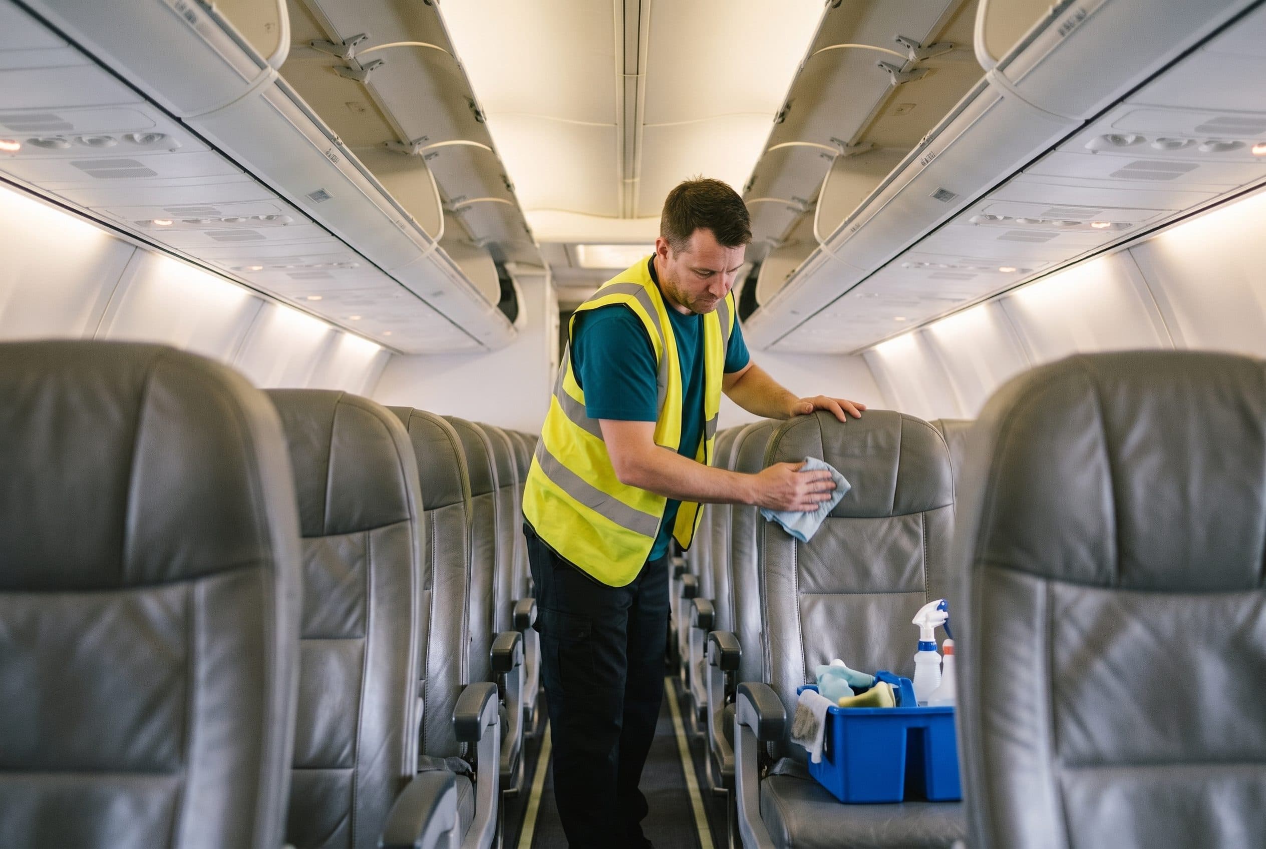 An aircraft cabin interior